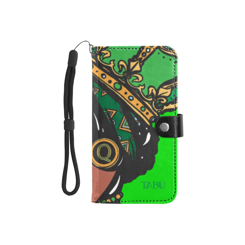 TABU 'Crown Me' Flip Leather Purse for Mobile Phone/Small (Model 1704)