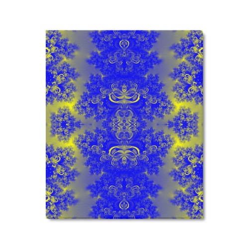 Sunlight and Blueberry Plants Frost Fractal Frame Canvas Print 24"x20"