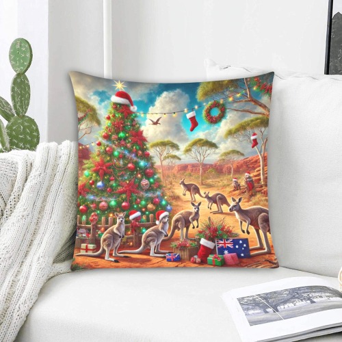 Outback Christmas Custom Zippered Pillow Cases 18"x18" (Two Sides)