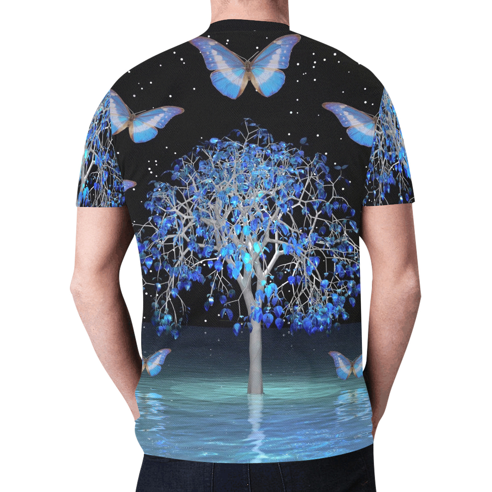 Butterfly Crystal Tree New All Over Print T-shirt for Men (Model T45)
