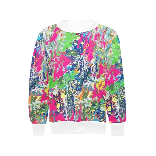 Bridge Girls' All Over Print Crew Neck Sweater (Model H49)