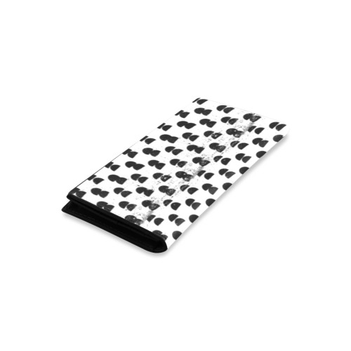 Black and white abstract geometry Women's Leather Wallet (Model 1611)