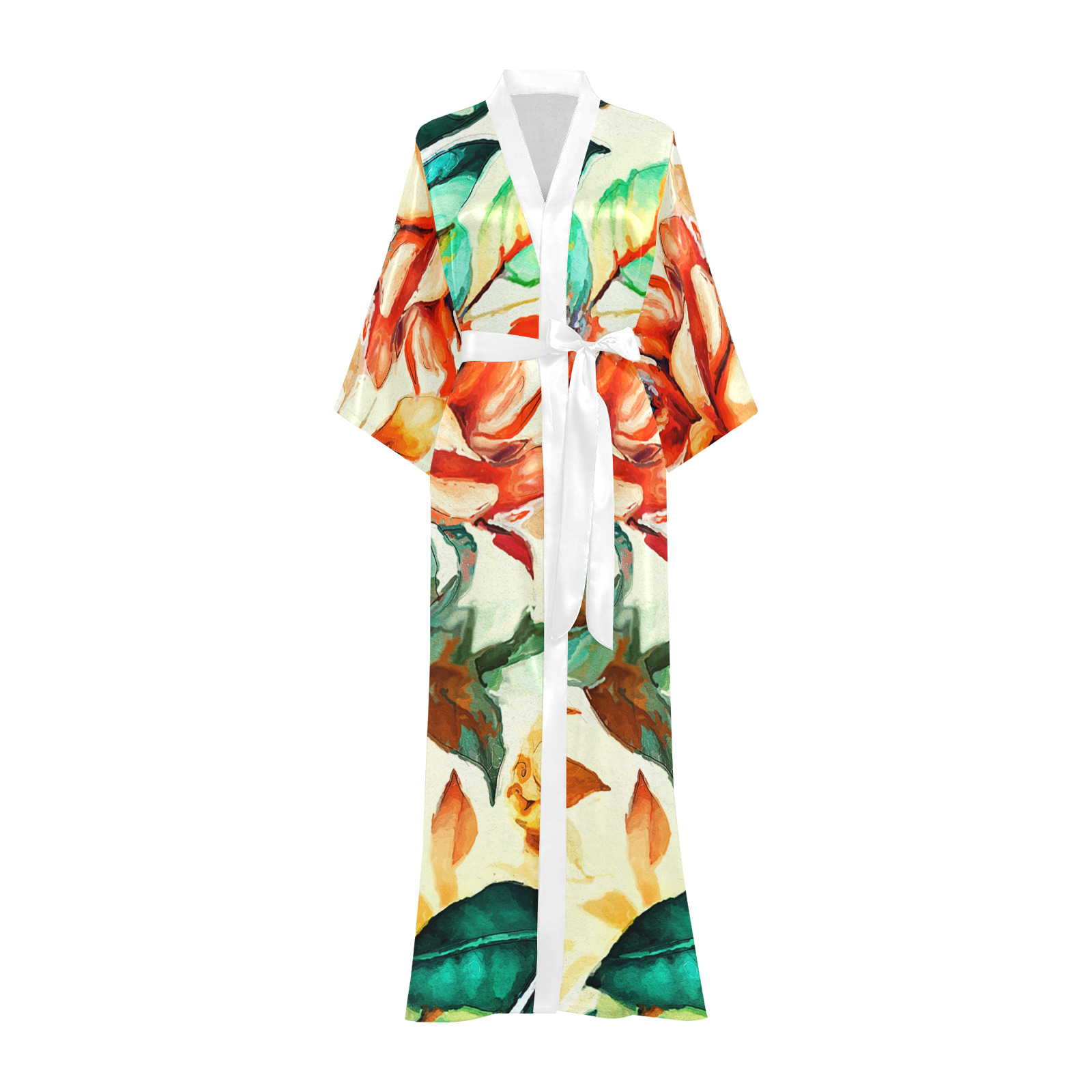 LONG ROBE WITH NARROW COLLAR BOTANICAL CHRONICLES