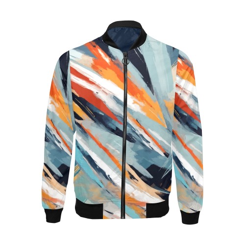 Abstract art of brush strokes of pastel colors All Over Print Bomber Jacket for Men (Model H19)