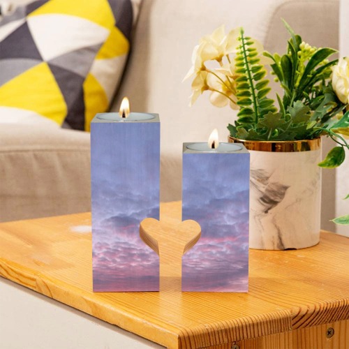 Morning Purple Sunrise Collection Wooden Candle Holder (Without Candle)
