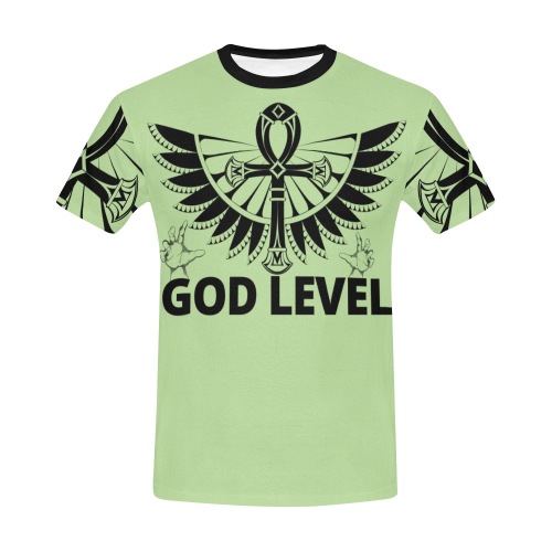 God Level All Over Print T-Shirt for Men (USA Size) (Model T40)