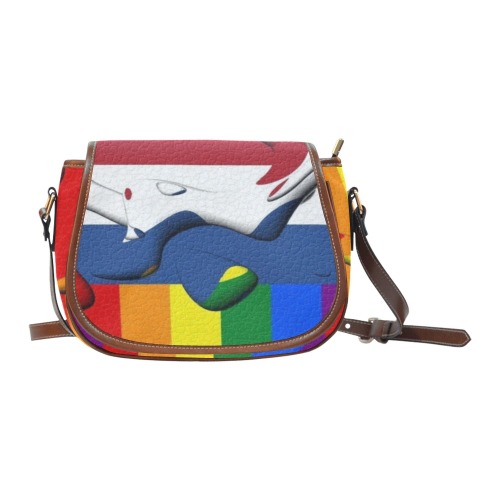 Netherland Pride Flag Pop Art by Nico Bielow Saddle Bag/Large (Model 1649)
