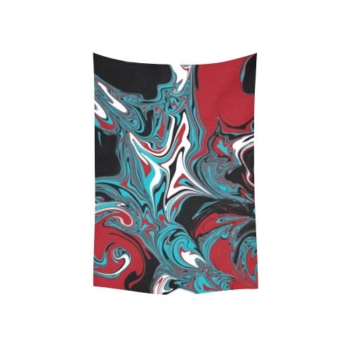 Dark Wave of Colors Cotton Linen Wall Tapestry 40"x 60"