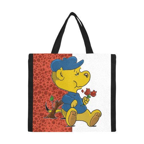 Ferald Eating Roses All Over Print Canvas Tote Bag/Large (Model 1699)