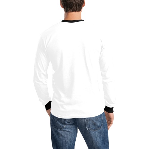 Men's Long Sleeve Tee Blk/Wht Men's All Over Print Long Sleeve T-shirt (Model T51)