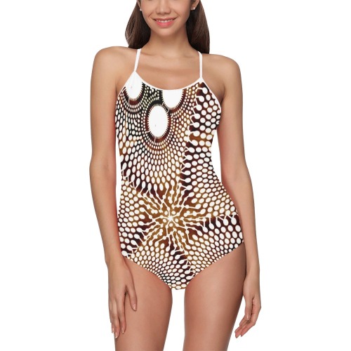 AFRICAN PRINT PATTERN 4 Strap Swimsuit ( Model S05)