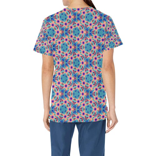 Pink Solars All Over Print Scrub Top
