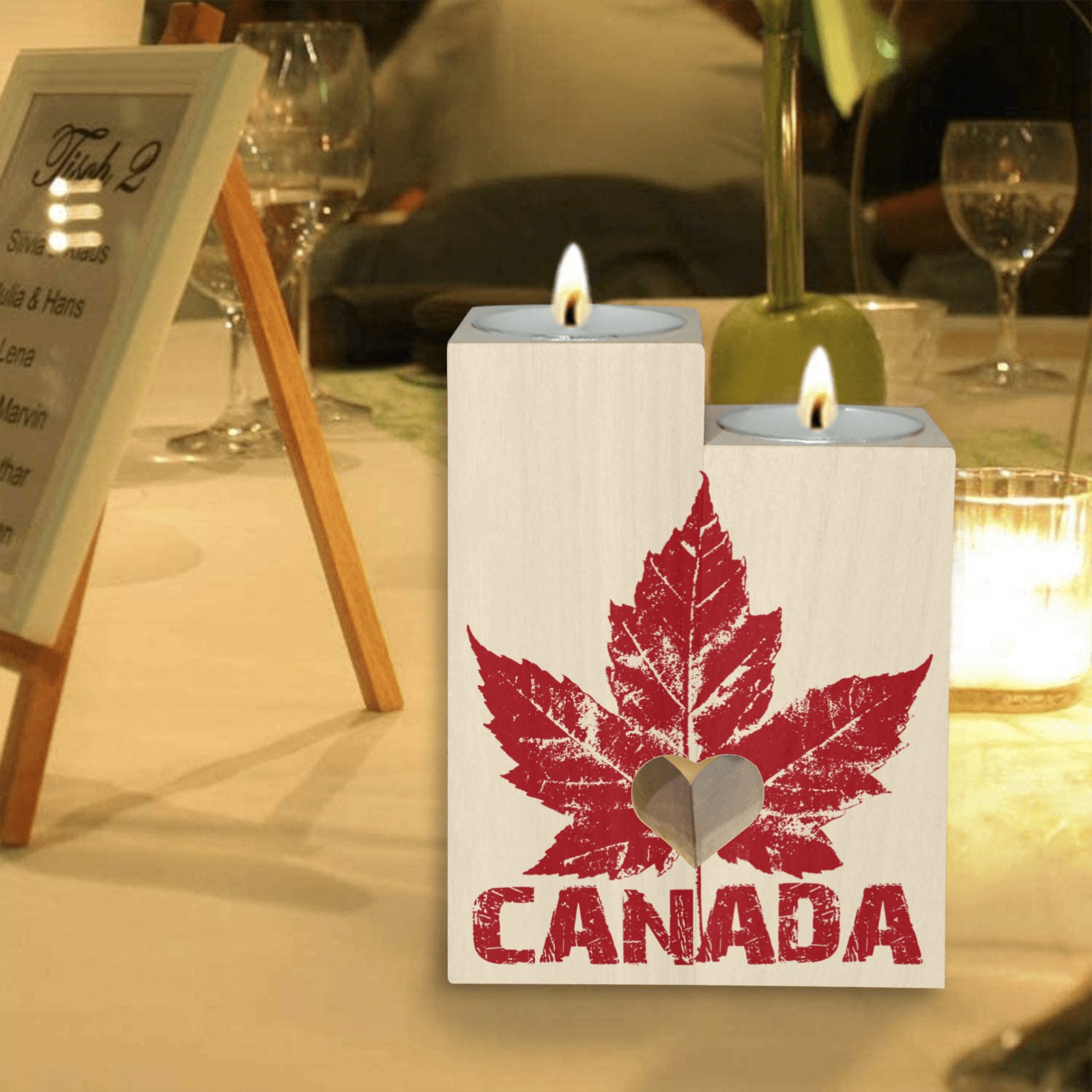 Cool Canada Candle Holders Wooden Candle Holder (Without Candle)