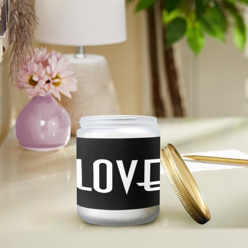 LOVE Frosted Glass Candle Cup - Large Size