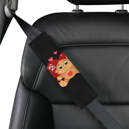 Valentine's Day Monkey Car Seat Belt Cover 7''x10''