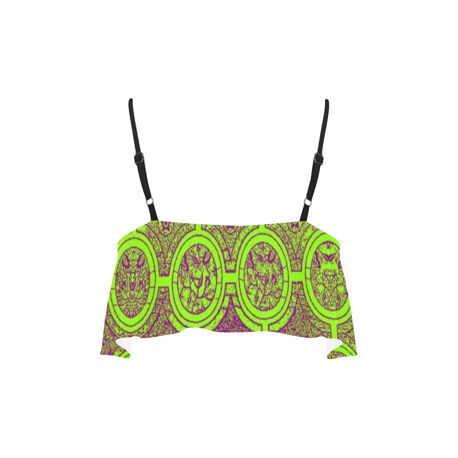 AFRICAN PRINT PATTERN 2 Ruffle Bikini Top (Model S13)
