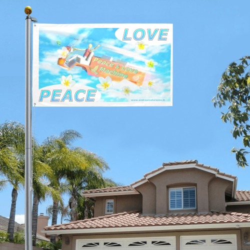 Peace & Love Machine Garden Flag 59"x35"