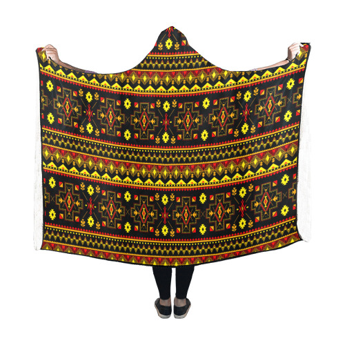 Aboriginal Ethnic Tribal Pattern Hooded Blanket 60''x50''