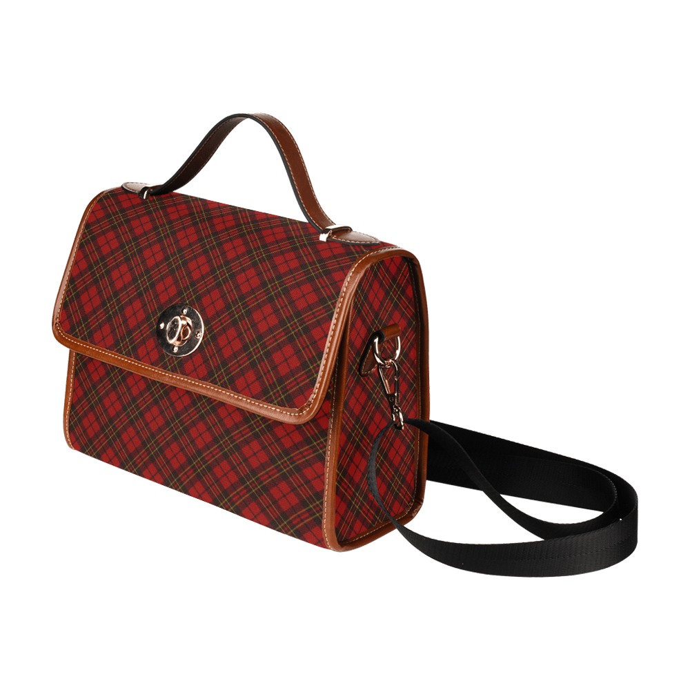 Red tartan plaid winter Christmas pattern holidays Waterproof Canvas Bag/All Over Print (Model 1641)