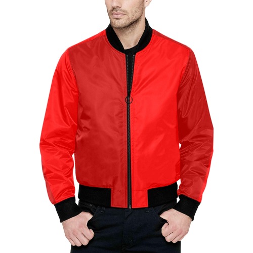 redhalf All Over Print Quilted Bomber Jacket for Men (Model H33)