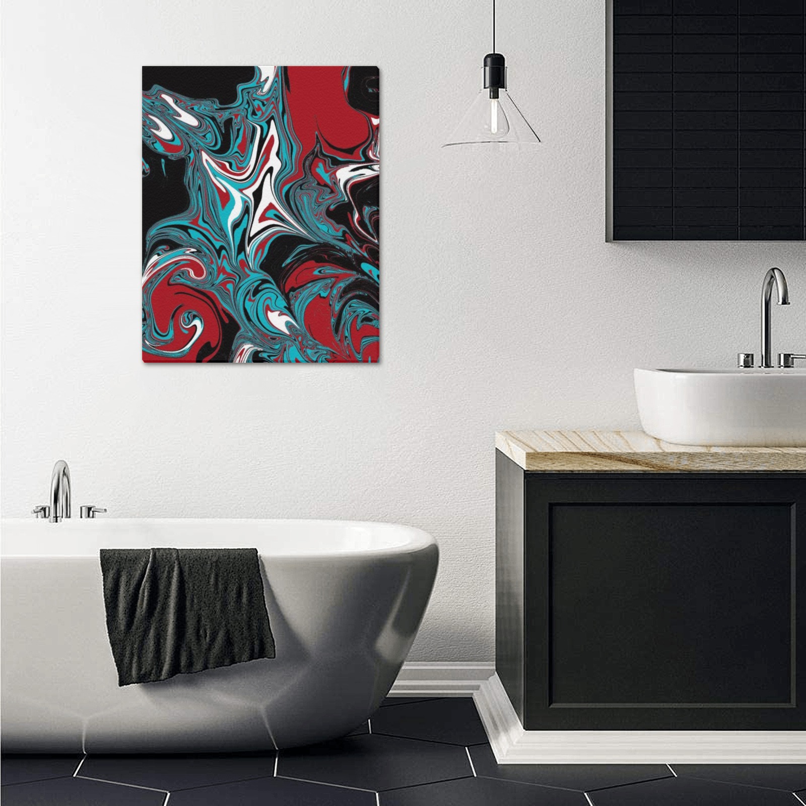 Dark Wave of Colors Frame Canvas Print 16"x20"