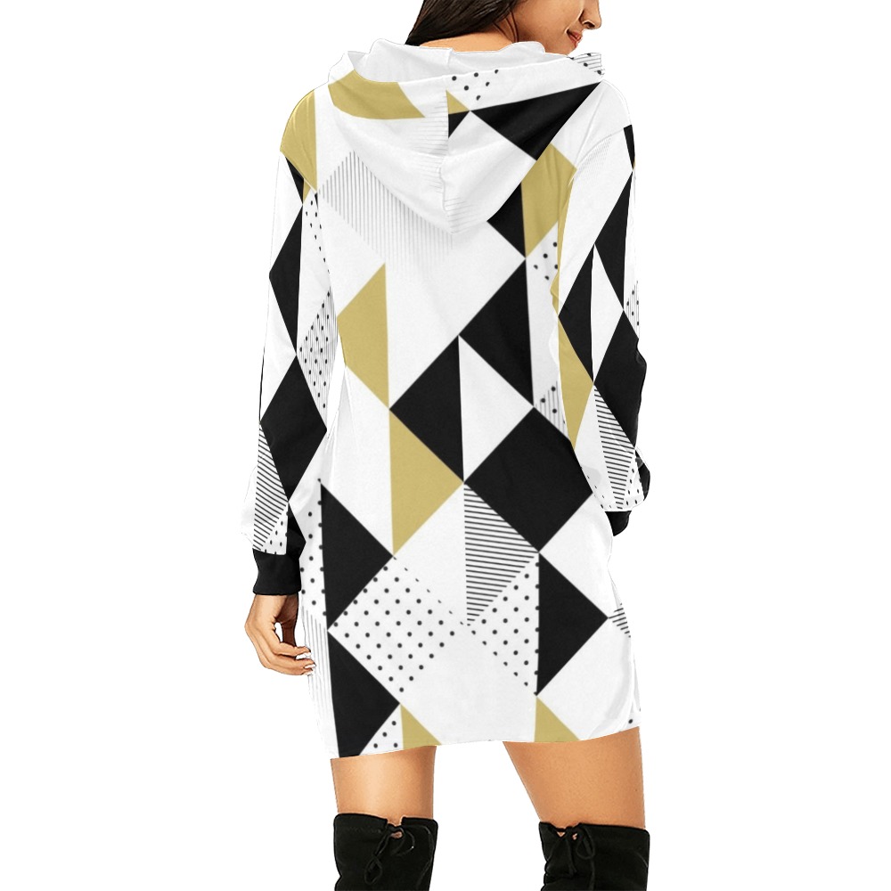 bb fhtnn All Over Print Hoodie Mini Dress (Model H27)