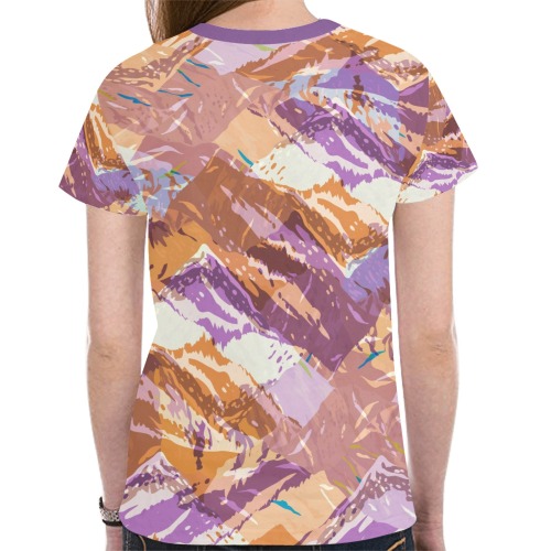 Camo mountains modern C27 New All Over Print T-shirt for Women (Model T45)