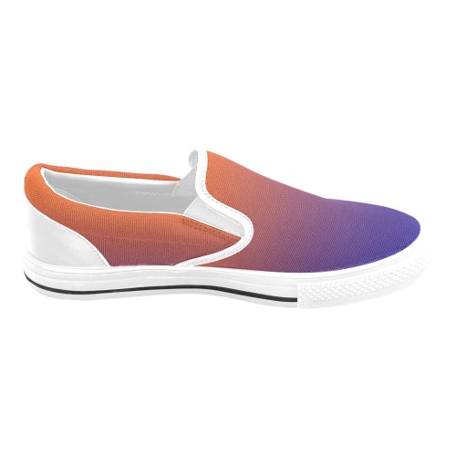 slice of rainbow White Men's Slip-on Canvas Shoes (Model 019)