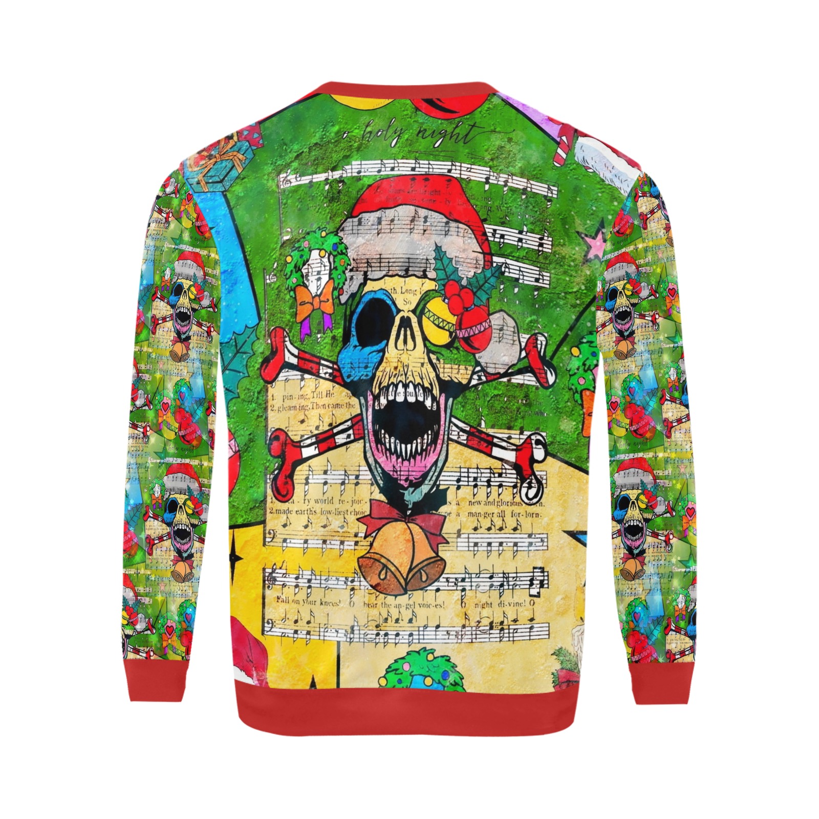 Christmas Skull by Nico Bielow All Over Print Crewneck Sweatshirt for Men (Model H18)