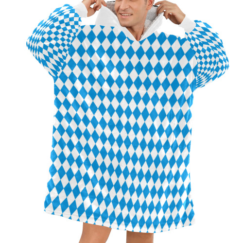 German State Of Bavaria - Flag Colors Pattern Blanket Hoodie for Men