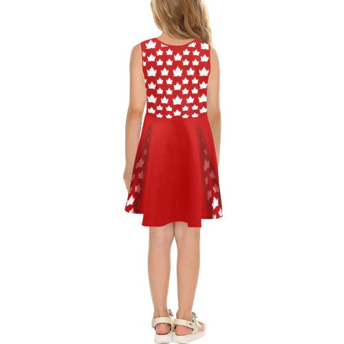 Cute Girl's Canada Dresses Girls' Sleeveless Sundress (Model D56)