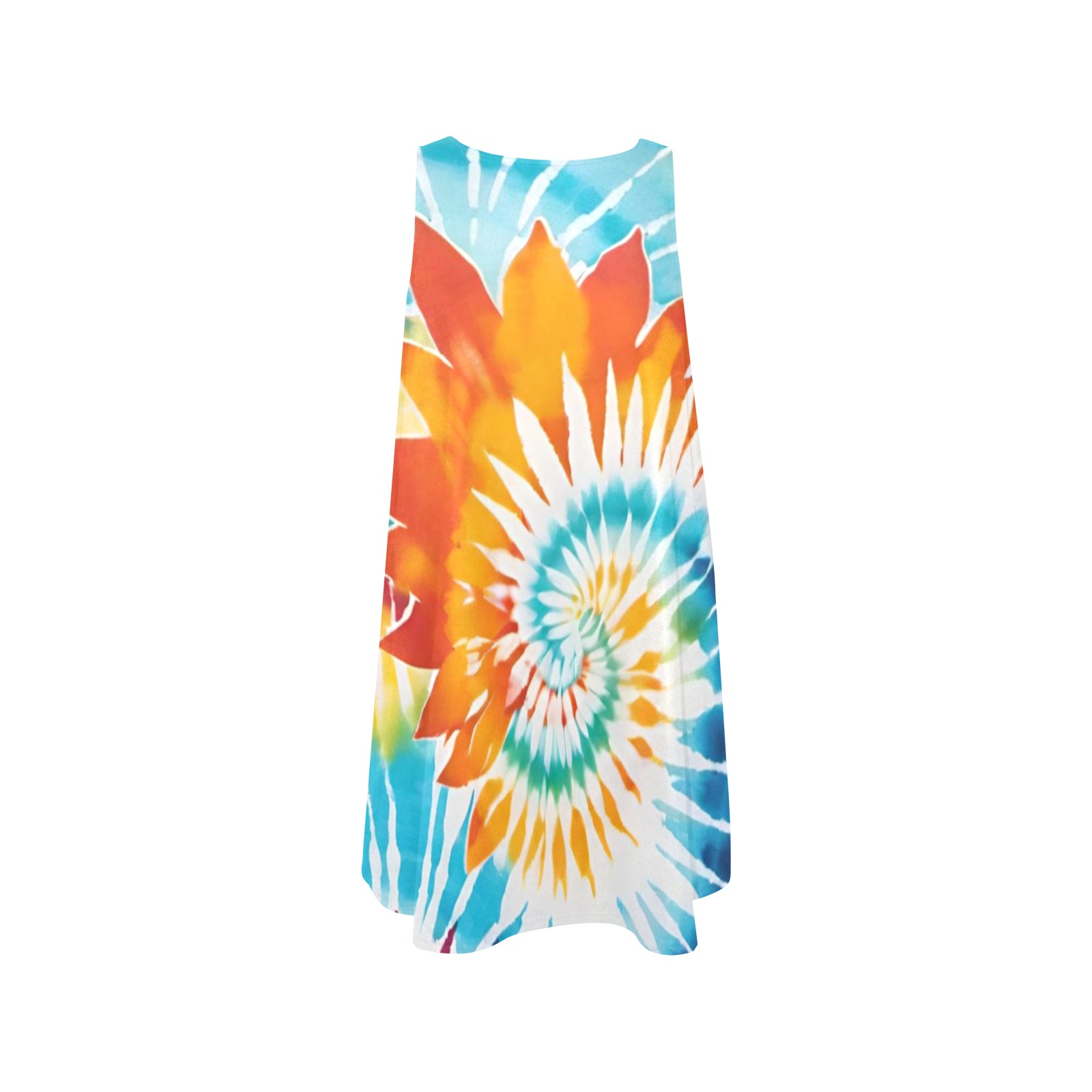 Hippy Tie Dye Sleeveless A-Line Pocket Dress (Model D57)