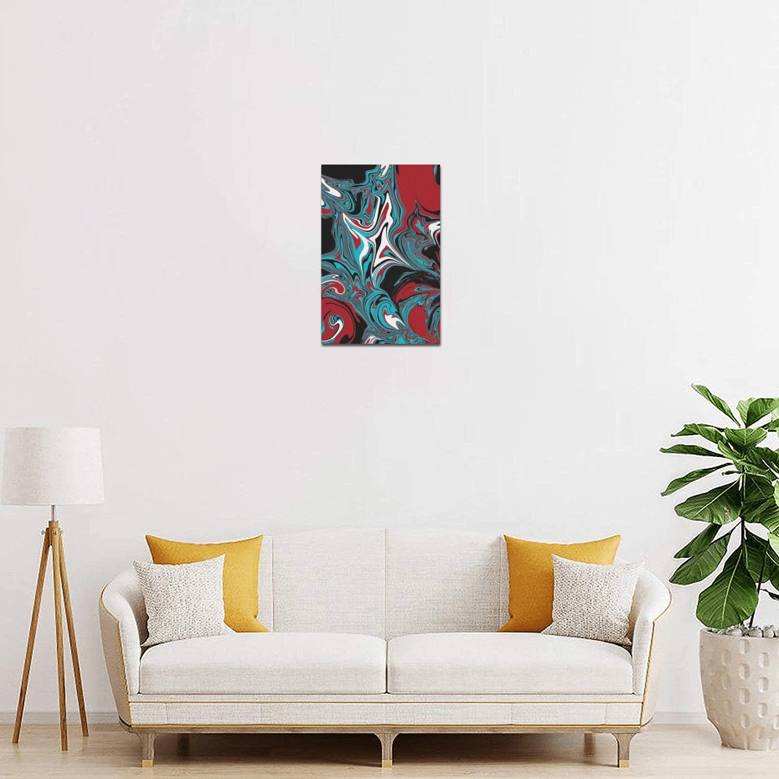 Dark Wave of Colors Frame Canvas Print 8"x12"