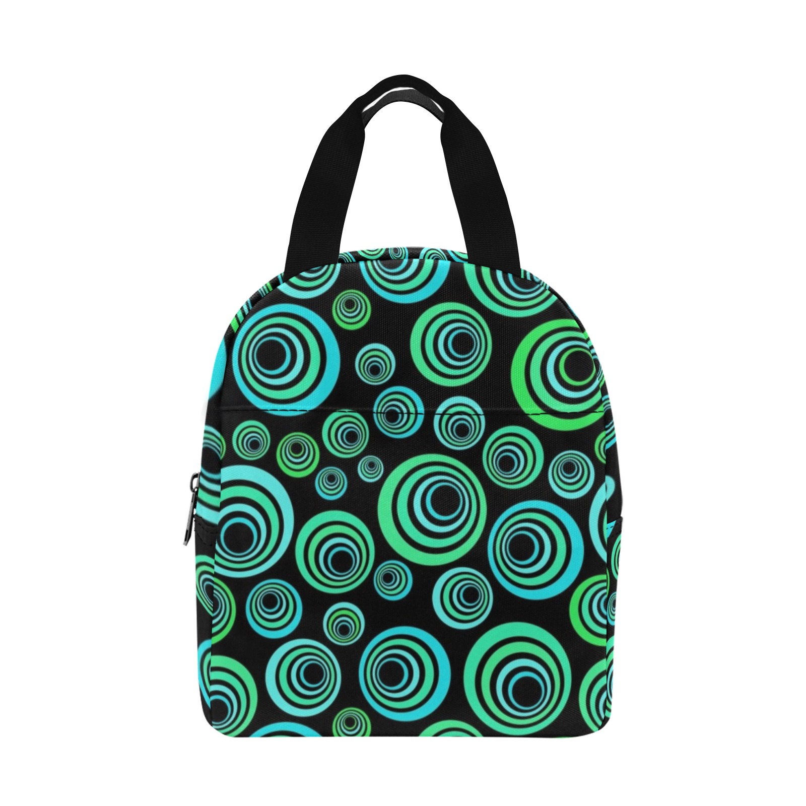 Retro Psychedelic Pretty Green Pattern Zipper Lunch Bag (Model 1720)