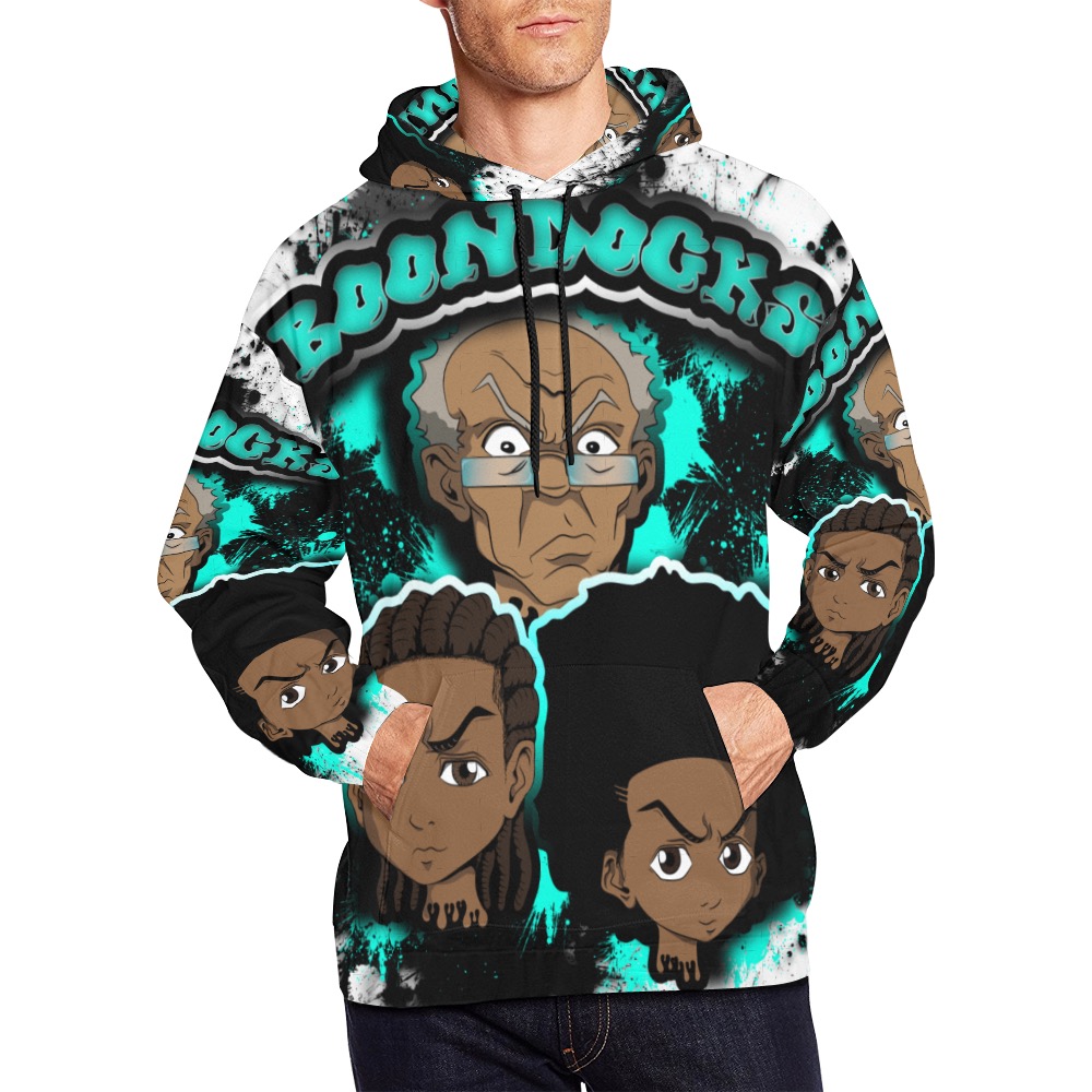 male blue boondocks hoodie All Over Print Hoodie for Men (USA Size) (Model H13)