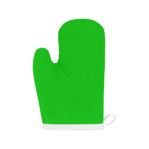 Merry Christmas Green Solid Color Linen Oven Mitt (Two Pieces)