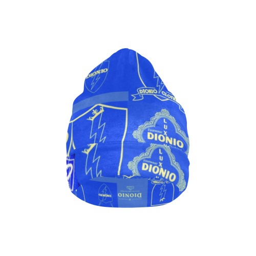 DIONIO Clothing - Beanie Hat (Collage Blue Logo) All Over Print Beanie for Adults