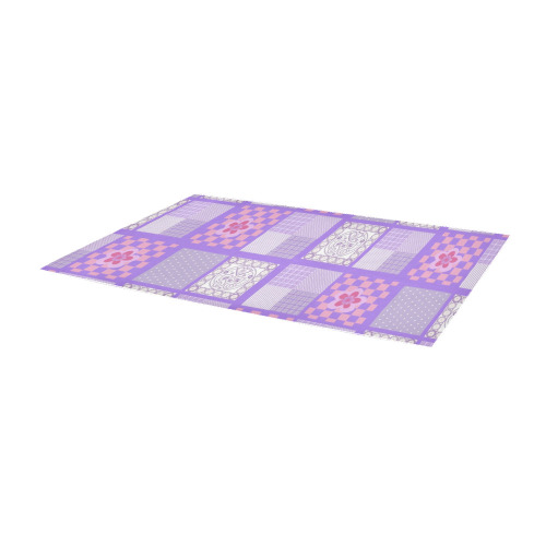 Pink and Purple Patchwork Design Area Rug 9'6''x3'3''