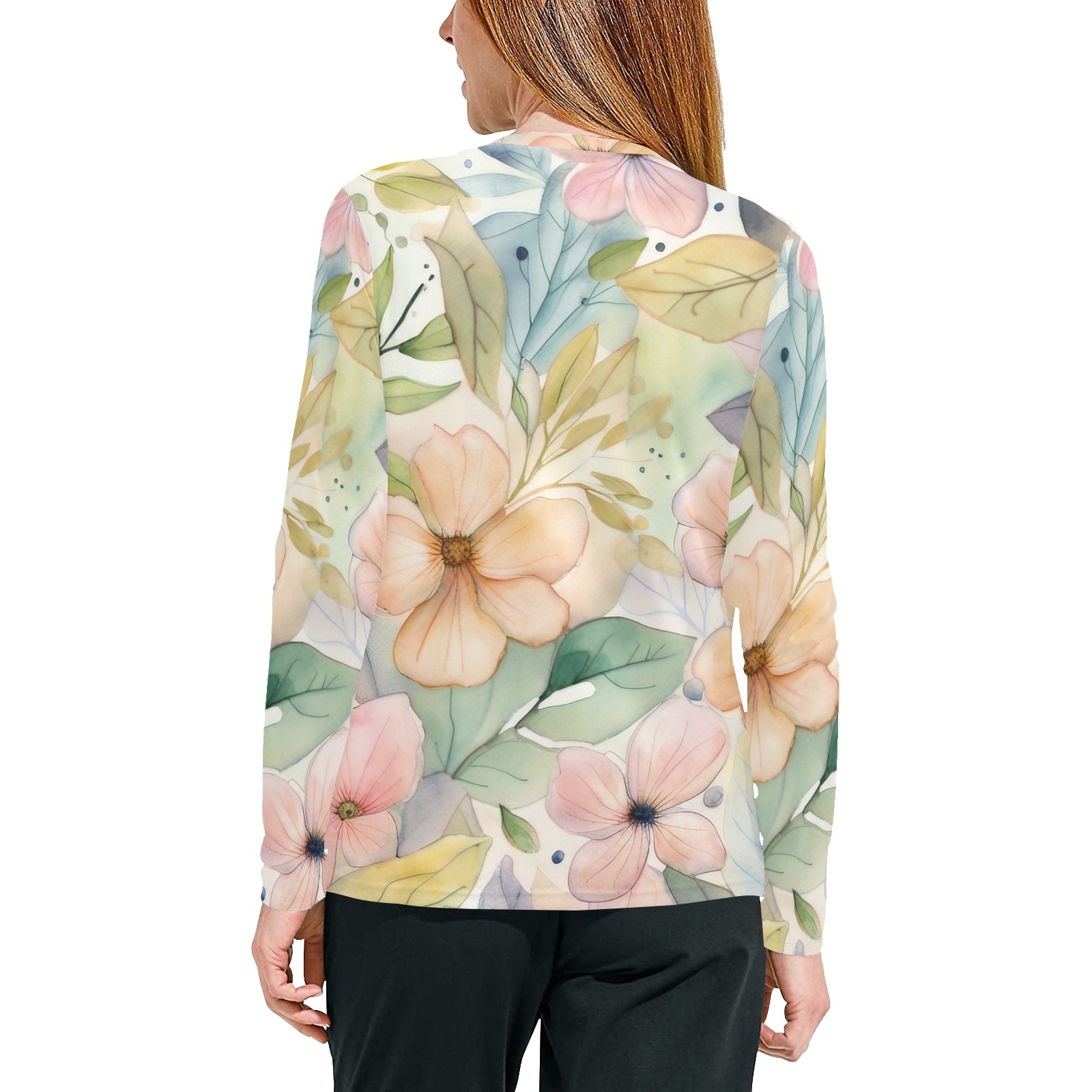 Watercolor Floral 1 Women's All Over Print Pajama Top