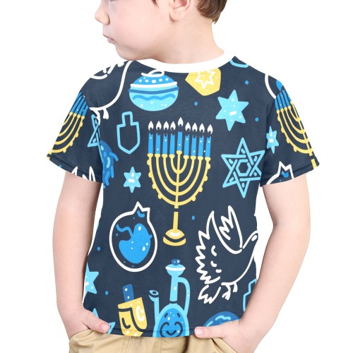 Hanukkah Tee Little Boys' All Over Print Crew Neck T-Shirt (Model T40-2)
