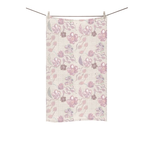 Unique Soft Beige Floral Vintage Custom Towel 16"x28"