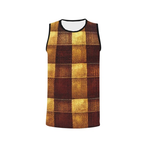check pattern, gold and brown All Over Print Basketball Jersey
