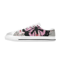 Cherry Blossom Butterflies Women's Classic Canvas Shoes (Model 018)