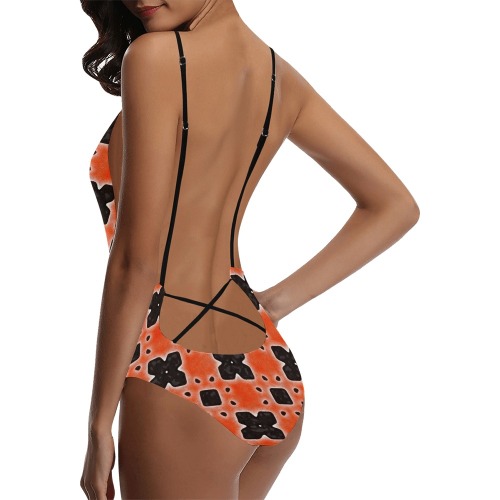 Arabesque Sexy Lacing Backless One-Piece Swimsuit (Model S10)