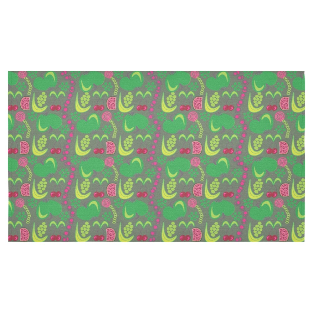 Green&Fruity Pattern Cotton Linen Tablecloth 60"x 104"