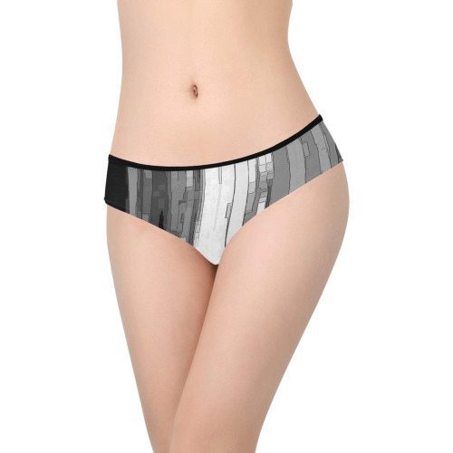 Greyscale Abstract B&W Art Women's Hipster Panties (Model L33)