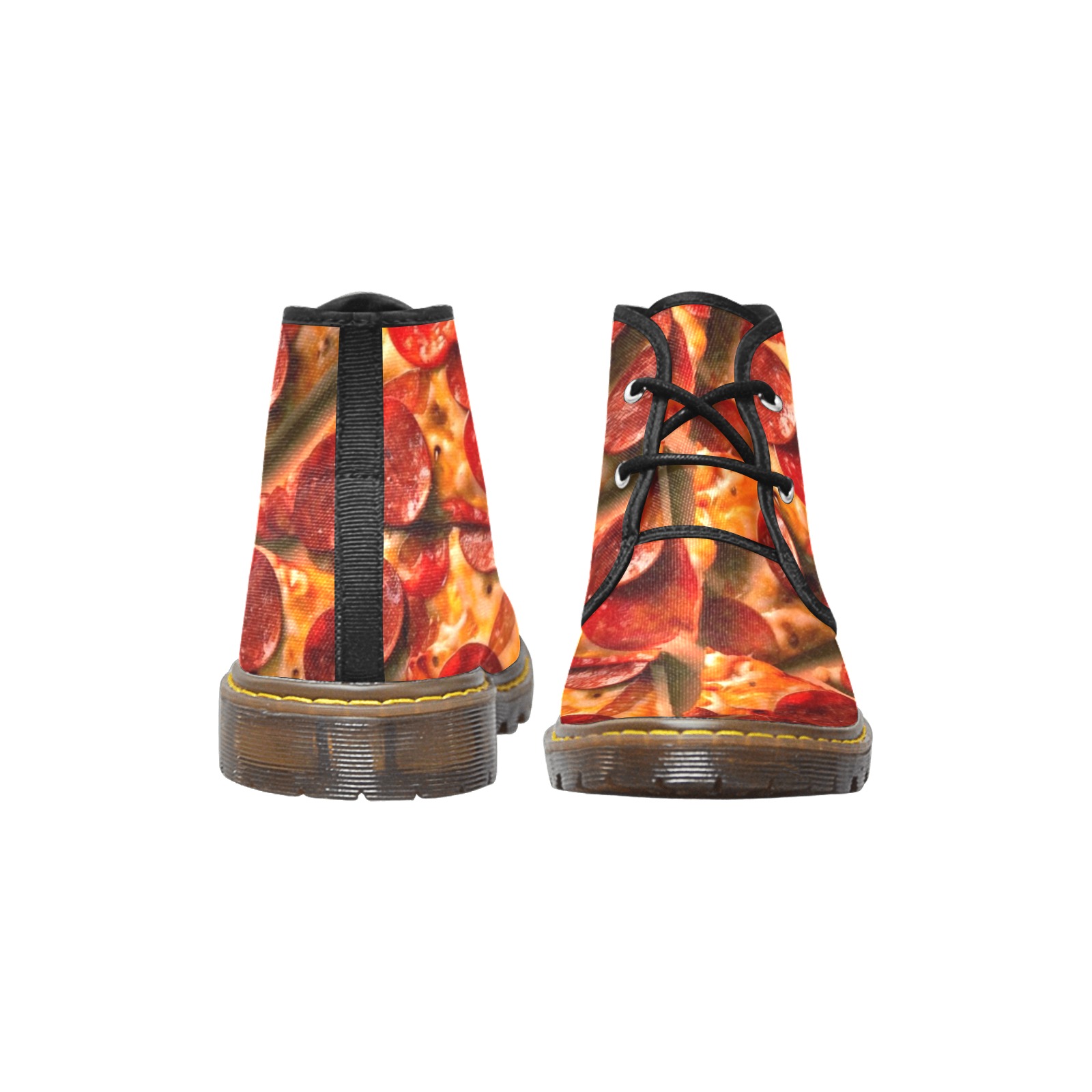 PEPPERONI PIZZA 11 Women's Canvas Chukka Boots (Model 2402-1)