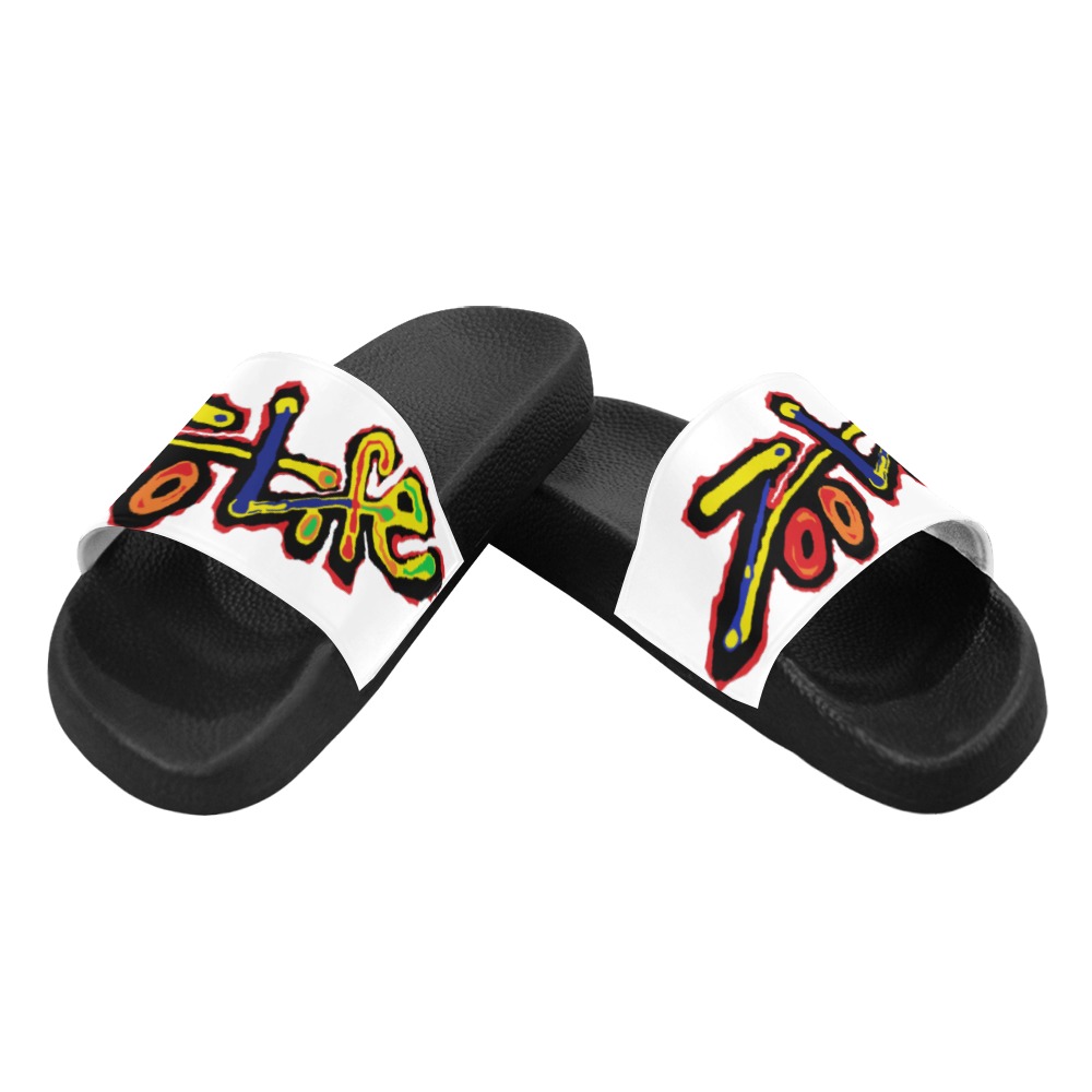 ZL.LOGO.WHT.CRM Men's Slide Sandals (Model 057)