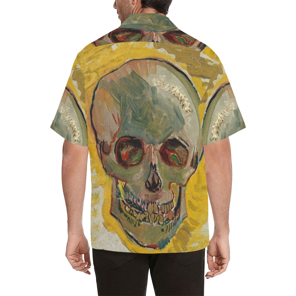 Van Gogh Skull Hawaiian Shirt with Merged Design (Model T58)