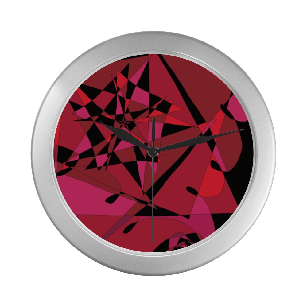 Abstract #8 S 2020 Silver Color Wall Clock